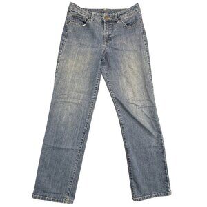 Bandolino Womens Size 6 Blue Denim Mandie Jeans Straight Leg Stretch Mid Rise